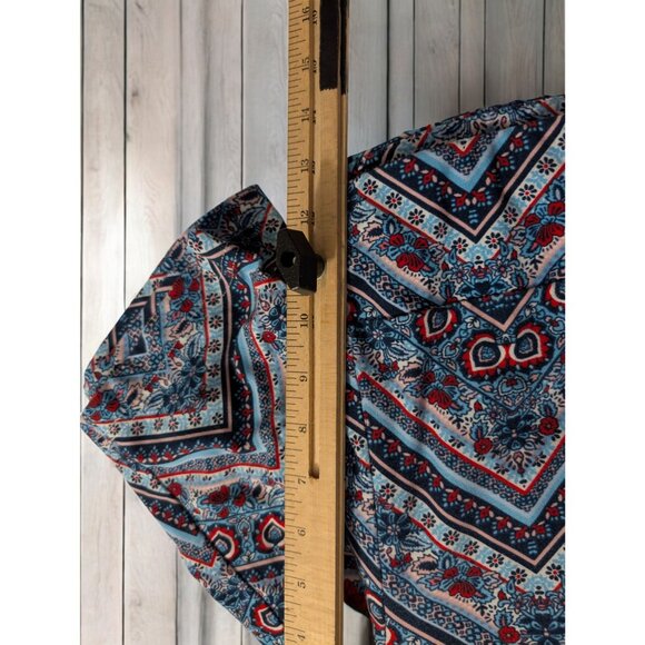 Time And & Tru Leggings PLus Size XXL 2X Floral Chevron CapriS Cropped Pants - Picture 5 of 6